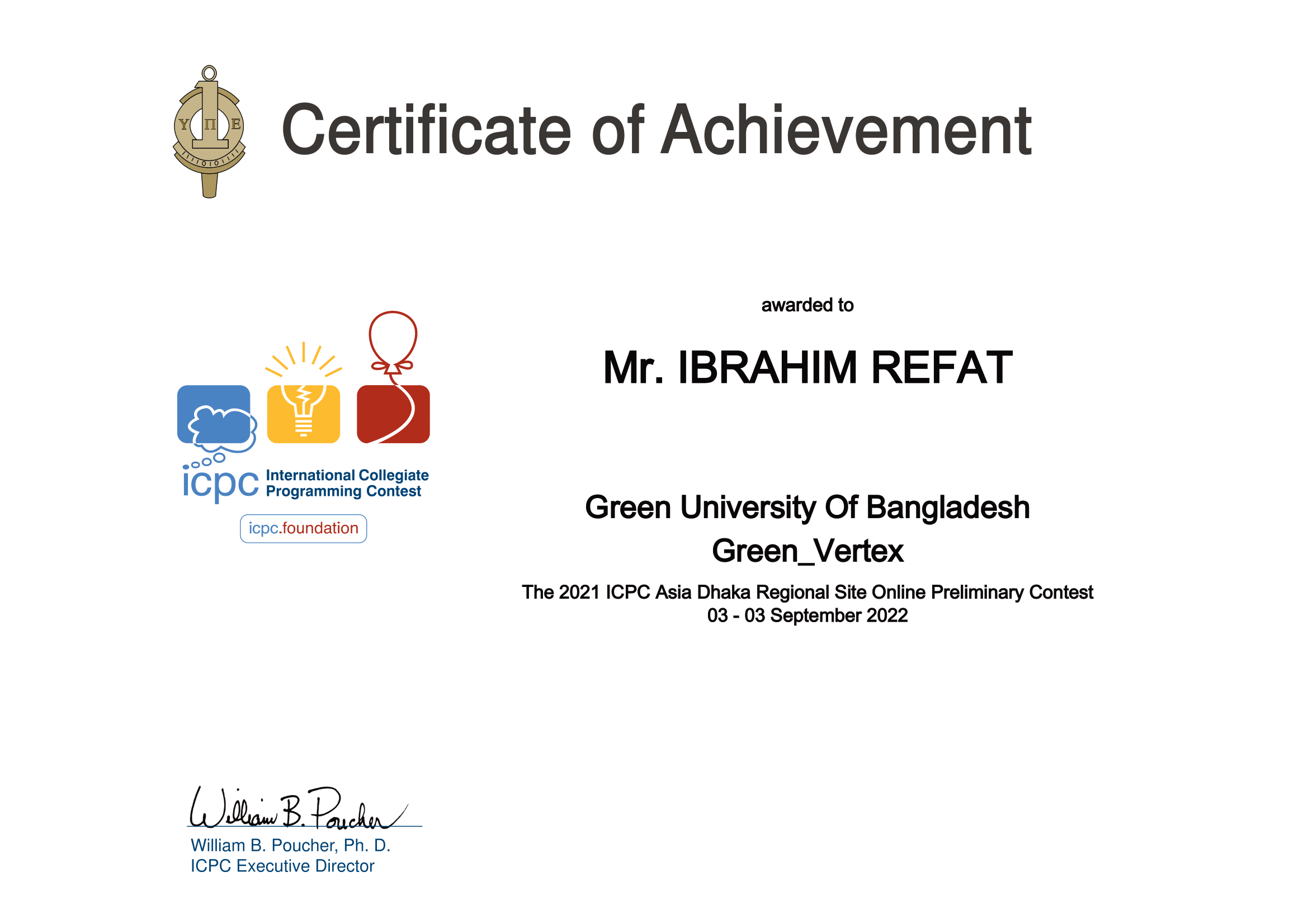 ICPC Certificate
